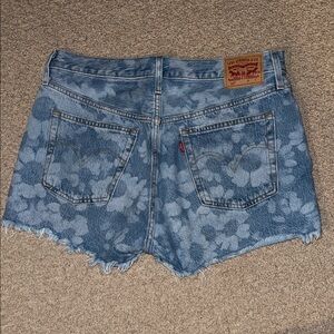 Levi’s Floral High Waist Denim Shorts